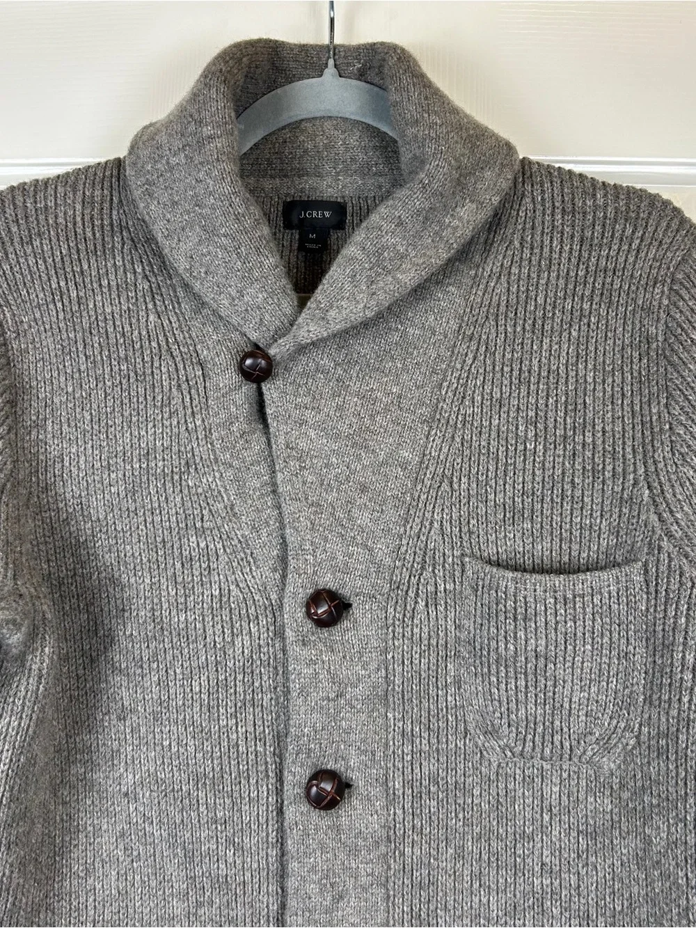 J. Crew Men’s 100% Lambs Wool Cardigan Sweater